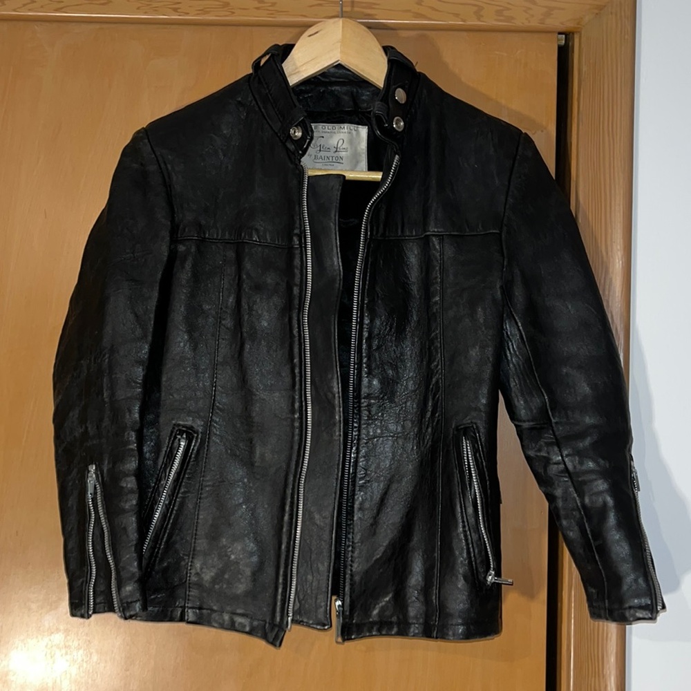 Vintage leather moto jacket